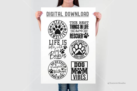 Dog SVG Bundle | Dog Mom Svg | Paw Print | Dog Shirt Designs SVG TonisArtStudio 