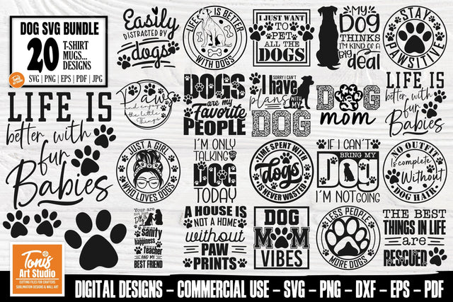 Dog SVG Bundle | Dog Mom Svg | Paw Print | Dog Shirt Designs SVG TonisArtStudio 