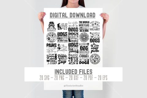 Dog SVG Bundle | Funny Dog SVG | Dog Shirt Svg | Paw Prints SVG TonisArtStudio 