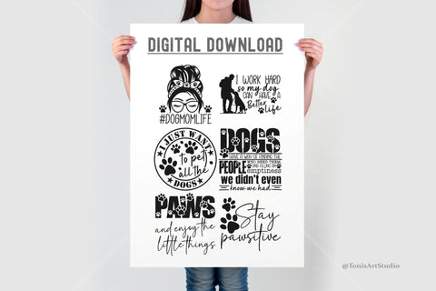 Dog SVG Bundle | Funny Dog SVG | Dog Shirt Svg | Paw Prints SVG TonisArtStudio 