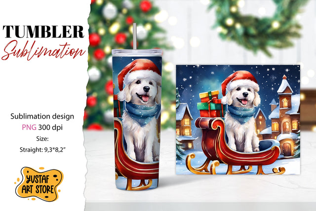 Dog tumbler. Christmas tumbler sublimation. Sublimation Yustaf Art Store 