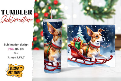 Dog tumbler. Christmas tumbler sublimation. Sublimation Yustaf Art Store 