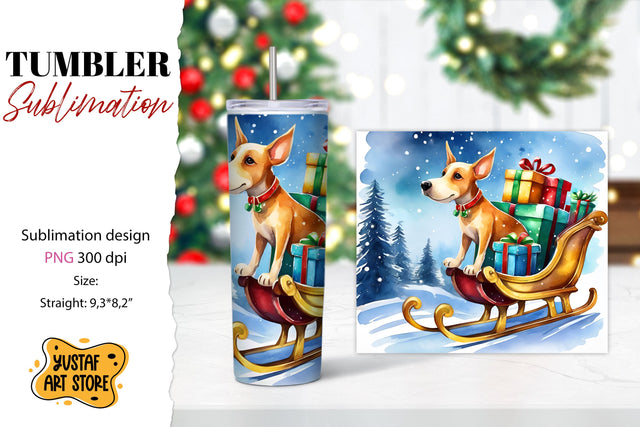 Dog tumbler. Christmas tumbler sublimation. Sublimation Yustaf Art Store 