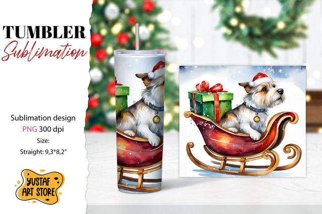 Dog tumbler. Christmas tumbler sublimation. Sublimation Yustaf Art Store 
