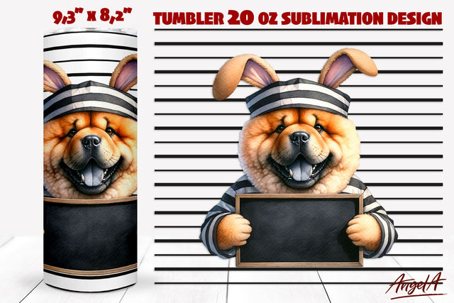 Dog tumbler sublimation / Bad bunny / Chow chow / easter dog Sublimation Angelina Semenova 