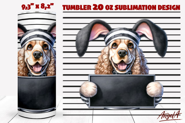 Dog tumbler sublimation / Bad bunny / Cocker spaniel, easter Sublimation Angelina Semenova 