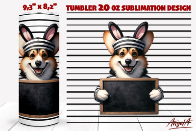 Dog tumbler sublimation / Bad bunny / Corgi tumbler wrap PNG Sublimation Angelina Semenova 