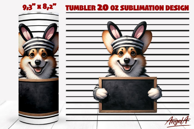 Dog tumbler sublimation / Bad bunny / Corgi tumbler wrap PNG Sublimation Angelina Semenova 