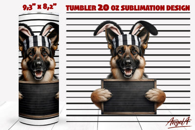 Dog tumbler sublimation / Bad bunny / German shepherd png Sublimation Angelina Semenova 