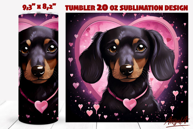 Dog tumbler sublimation / Funny baby Dachshund Sublimation Angelina Semenova 