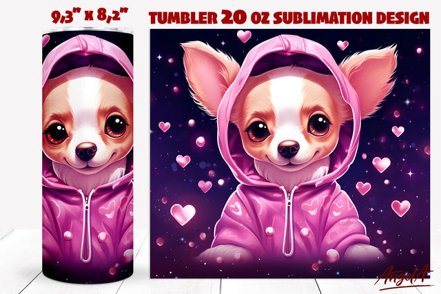 Dog tumbler sublimation / Funny Chihuahua tumbler wrap PNG Sublimation Angelina Semenova 