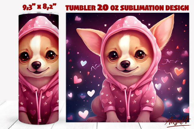 Dog tumbler sublimation / Funny Chihuahua tumbler wrap PNG Sublimation Angelina Semenova 
