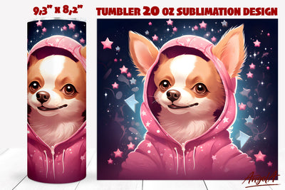 Dog tumbler sublimation / Funny Chihuahua tumbler wrap PNG Sublimation Angelina Semenova 