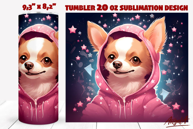 Dog tumbler sublimation / Funny Chihuahua tumbler wrap PNG Sublimation Angelina Semenova 