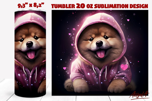 Dog tumbler sublimation / Funny Chow chow png / cute dog Sublimation Angelina Semenova 