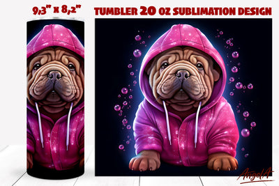 Dog tumbler sublimation / Funny Shar pei png / cute dog png Sublimation Angelina Semenova 