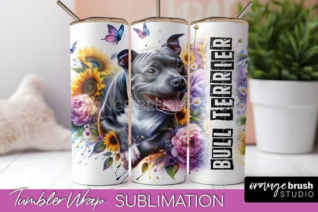 Dog Tumbler Wrap - Dog Mom Floral Tumbler Sublimation Sublimation OrangeBrushStudio 