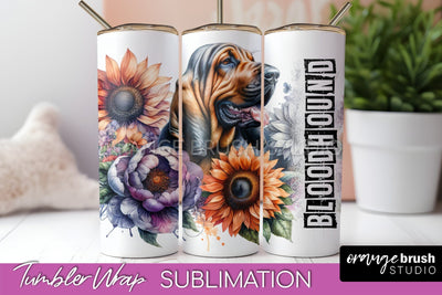 Dog Tumbler Wrap - Dog Mom Floral Tumbler Sublimation Sublimation OrangeBrushStudio 