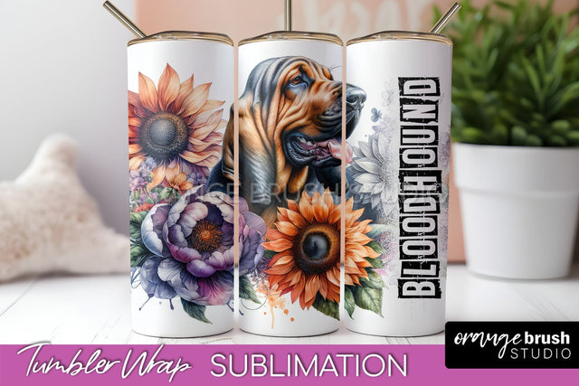 Dog Tumbler Wrap - Dog Mom Floral Tumbler Sublimation Sublimation OrangeBrushStudio 