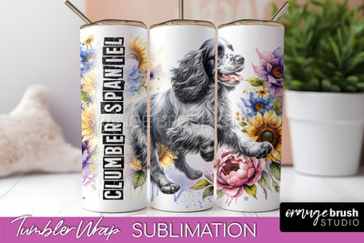 Dog Tumbler Wrap - Dog Mom Floral Tumbler Sublimation Sublimation OrangeBrushStudio 