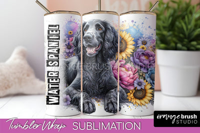 Dog Tumbler Wrap - Dog Mom Floral Tumbler Sublimation Sublimation OrangeBrushStudio 