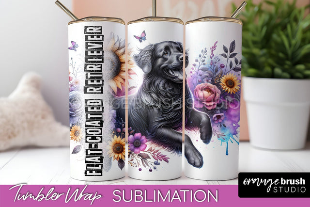 Dog Tumbler Wrap - Dog Mom Floral Tumbler Sublimation Sublimation OrangeBrushStudio 