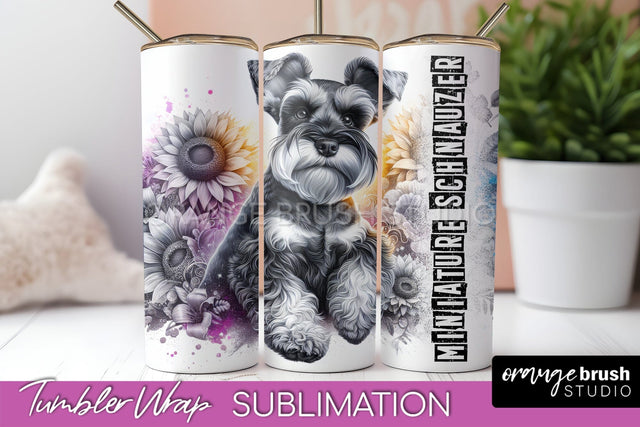 Dog Tumbler Wrap - Dog Mom Floral Tumbler Sublimation Sublimation OrangeBrushStudio 