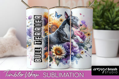 Dog Tumbler Wrap - Dog Mom Floral Tumbler Sublimation Sublimation OrangeBrushStudio 