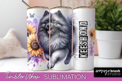 Dog Tumbler Wrap - Dog Mom Floral Tumbler Sublimation Sublimation OrangeBrushStudio 