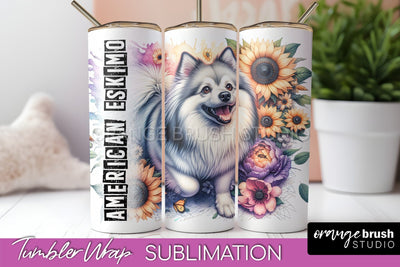 Dog Tumbler Wrap - Dog Mom Floral Tumbler Sublimation Sublimation OrangeBrushStudio 