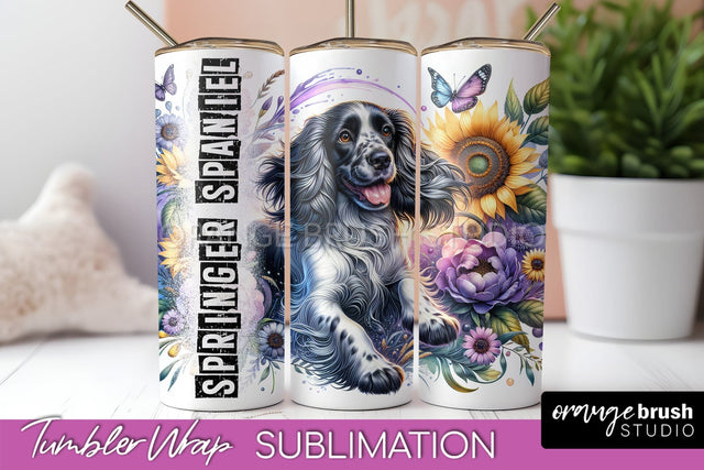 Dog Tumbler Wrap - Dog Mom Floral Tumbler Sublimation Sublimation OrangeBrushStudio 