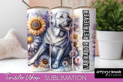 Dog Tumbler Wrap - Dog Mom Floral Tumbler Sublimation Sublimation OrangeBrushStudio 