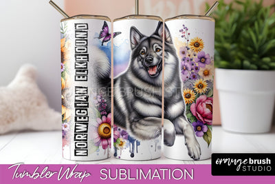 Dog Tumbler Wrap - Dog Mom Floral Tumbler Sublimation Sublimation OrangeBrushStudio 