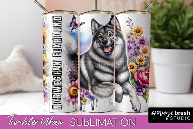 Dog Tumbler Wrap - Dog Mom Floral Tumbler Sublimation Sublimation OrangeBrushStudio 
