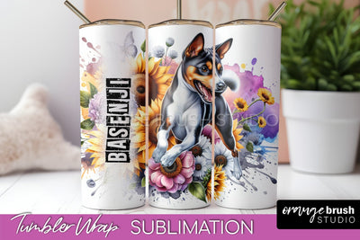 Dog Tumbler Wrap - Dog Mom Floral Tumbler Sublimation Sublimation OrangeBrushStudio 