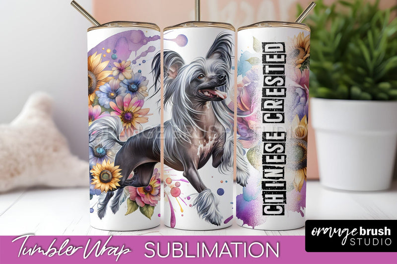 Dog Tumbler Wrap - Dog Mom Floral Tumbler Sublimation Sublimation OrangeBrushStudio 