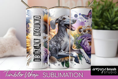 Dog Tumbler Wrap - Dog Mom Floral Tumbler Sublimation Sublimation OrangeBrushStudio 