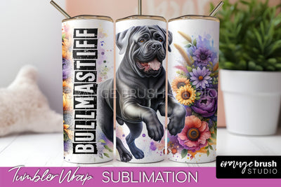 Dog Tumbler Wrap - Dog Mom Floral Tumbler Sublimation Sublimation OrangeBrushStudio 