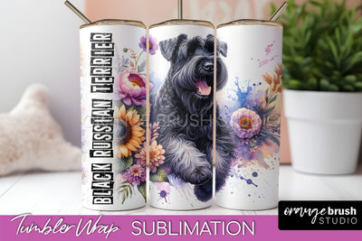 Dog Tumbler Wrap - Dog Mom Floral Tumbler Sublimation Sublimation OrangeBrushStudio 
