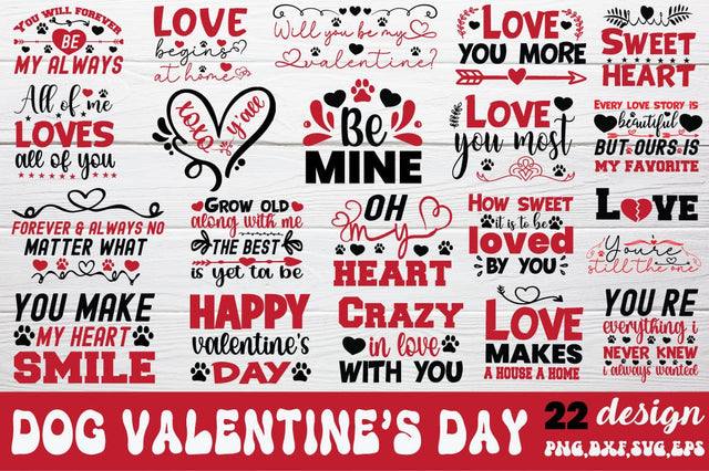 Dog Valentine day Svg Bundle SVG Angelina750 