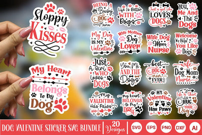 Dog Valentine Sticker SVG Bundle, Valentine Dog Bundle SVG, Valentine Dog Bundle, Dog SVG Bundle, SVGs,Quotes and Sayings,Food & Drink,On Sale, Print & Cut SVG DesignPlante 503 