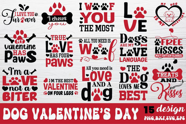 Dog Valentine Svg Bundle SVG Angelina750 