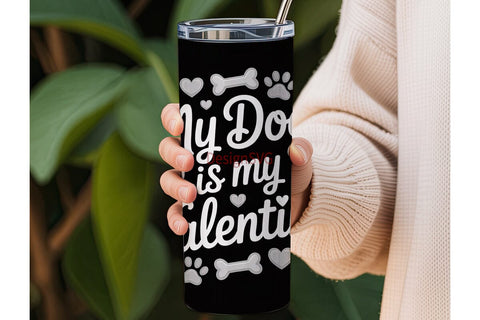 Dog Valentine Tumbler Wrap Sublimation DesignSVG 