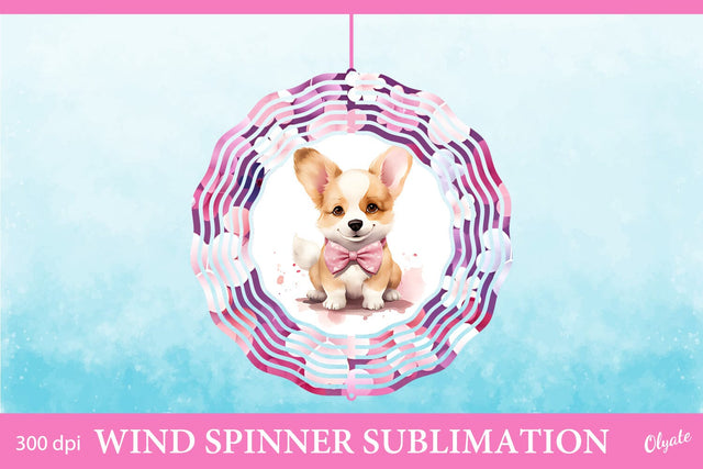 Dog Valentines Day Sublimation PNG. Wind Spinner Design PNG Sublimation Olga Terlyanskaya 