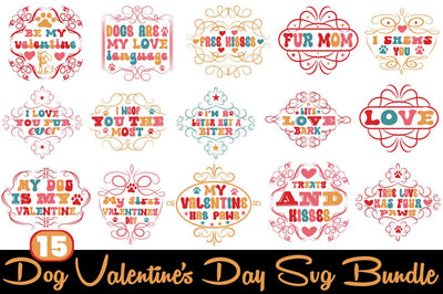 Dog Valentine's Day SVG Bundle SVG Angelina750 
