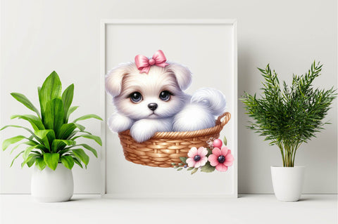 Dog Watercolor сlipart. Cute Puppies Sublimation Clipart Sublimation SVGArt 