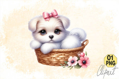 Dog Watercolor сlipart. Cute Puppies Sublimation Clipart Sublimation SVGArt 
