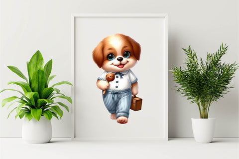 Dog Watercolor сlipart. Cute Puppies Sublimation Clipart Sublimation SVGArt 