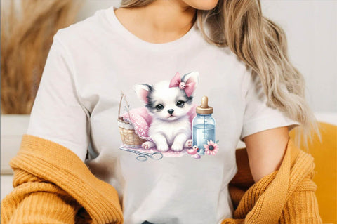 Dog Watercolor сlipart. Cute Puppies Sublimation SVGArt 