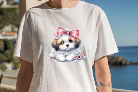 Dog Watercolor сlipart. Cute Puppies Sublimation SVGArt 